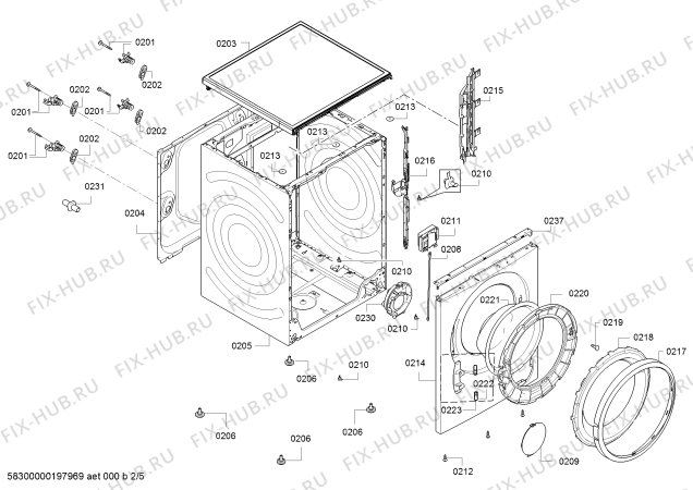 Взрыв-схема стиральной машины Siemens WM14T780GC - Схема узла 02