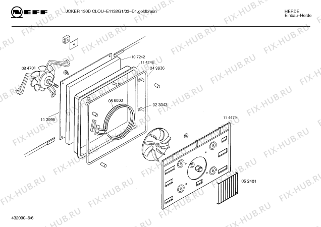 Схема №3 E1132G1 JOKER 130 D CLOU с изображением Панель для плиты (духовки) Bosch 00282058