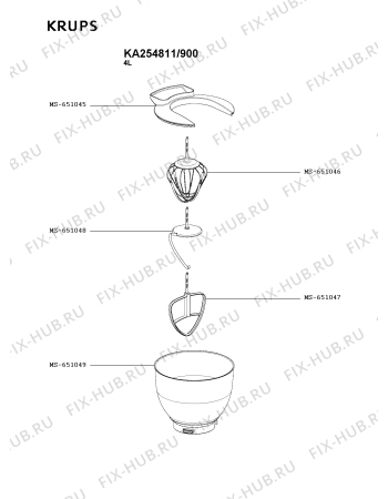 Схема №4 QB309838/900 с изображением Перекрытие для кухонного измельчителя Moulinex MS-651058