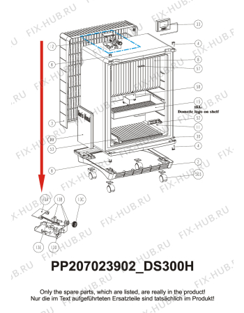 Взрыв-схема холодильника Dometic DS300HFS - Схема узла Housing 001