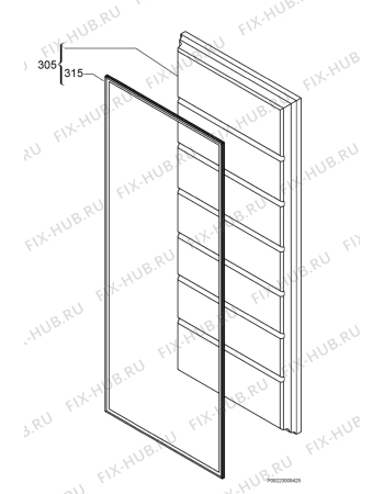 Взрыв-схема холодильника Atag KS4102CN/A00 - Схема узла Door 003