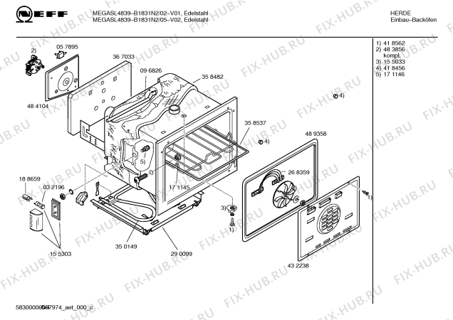 Схема №4 B1831N2 MEGA SL4839 с изображением Панель управления для духового шкафа Bosch 00434161