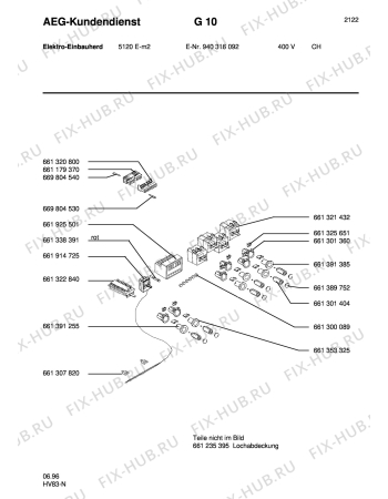 Взрыв-схема плиты (духовки) Aeg 5120E-M CH - Схема узла Section5