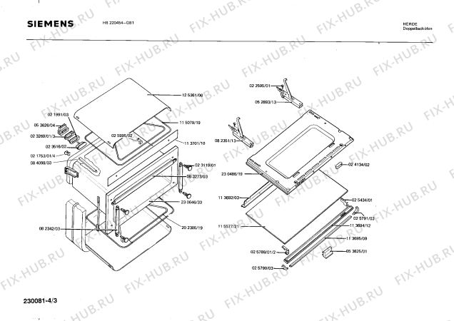 Схема №3 HB220454 с изображением Изоляция для плиты (духовки) Siemens 00025791