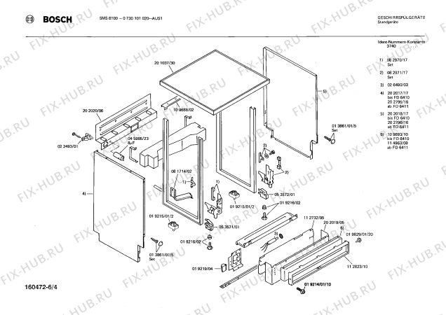 Схема №3 0730101020 SMS6100 с изображением Плата для посудомоечной машины Bosch 00025371