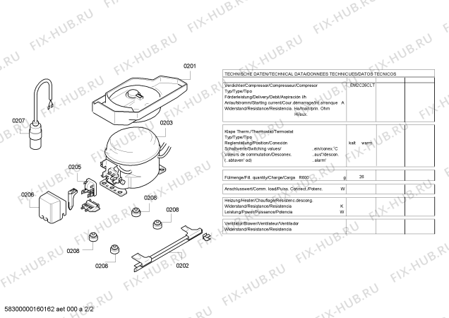 Взрыв-схема холодильника Bosch KTL16PW42 - Схема узла 02