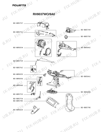 Схема №3 TY9086HO/4Q0 с изображением Запчасть для электропылесоса Rowenta RS-RH5759