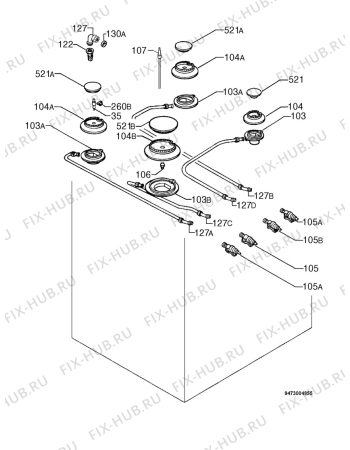 Взрыв-схема плиты (духовки) Zanussi ZCM650C/HU - Схема узла Functional parts 267