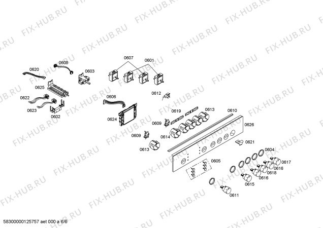 Взрыв-схема плиты (духовки) Bosch HLN654041E - Схема узла 06