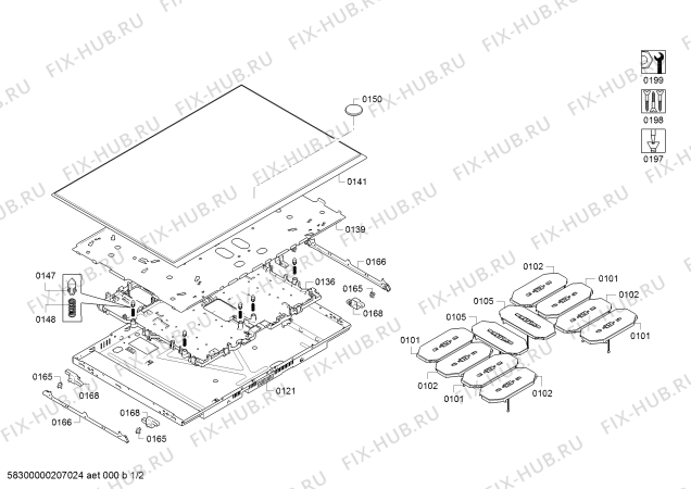 Схема №1 T68TS6RN0 с изображением Модуль управления для плиты (духовки) Bosch 11026458