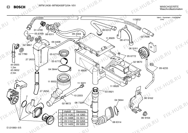 Схема №3 WFM2430FG WFM2430 с изображением Ручка для стиралки Bosch 00094814