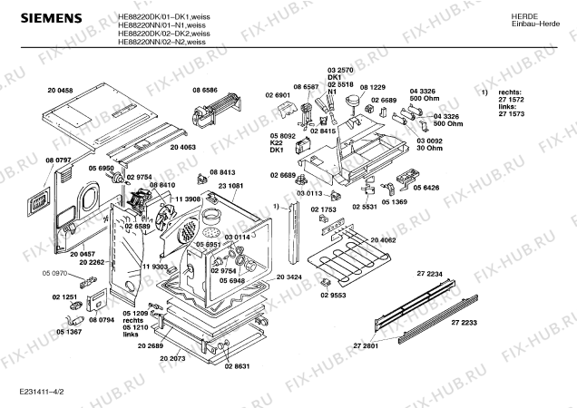 Схема №3 HE88220CC с изображением Панель для электропечи Siemens 00273199
