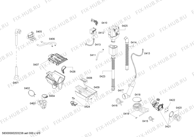 Взрыв-схема стиральной машины Bosch WAU28568HW - Схема узла 04