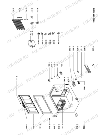 Схема №1 S 60/08 с изображением Мини-ручка для холодильника Whirlpool 481228038022