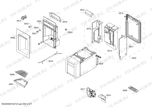 Схема №4 T18ID800LP с изображением Дверь для холодильника Bosch 00713211