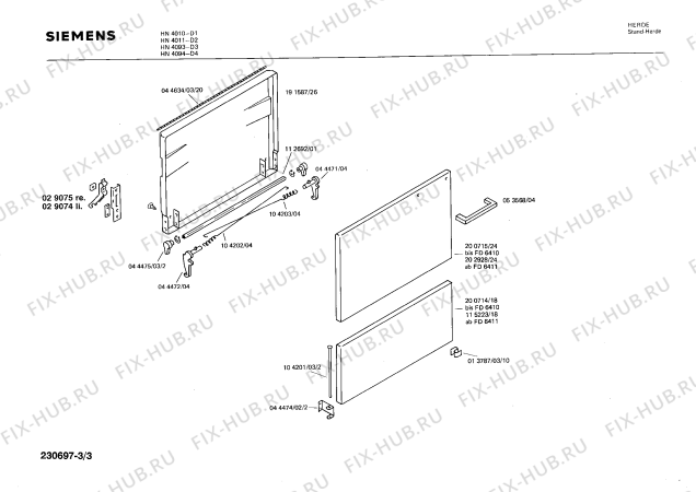 Схема №2 HN4093 с изображением Варочная панель для электропечи Siemens 00202938