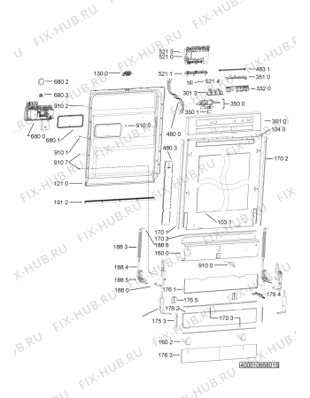 Схема №4 GSU 5664 WS с изображением Панель для посудомоечной машины Whirlpool 481231019106