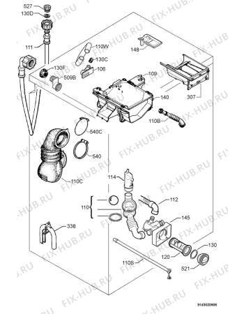 Взрыв-схема стиральной машины Zanussi FE904NN - Схема узла Hydraulic System 272