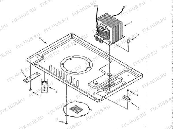 Взрыв-схема микроволновой печи Electrolux EME2362 - Схема узла Chassis/Electrical