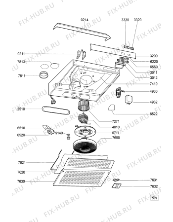 Схема №1 AKS 610 IX с изображением Фиксатор для вытяжки Whirlpool 481940478915