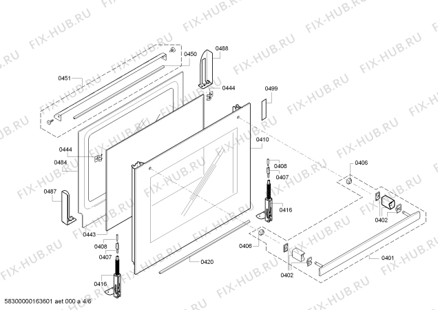 Взрыв-схема плиты (духовки) Bosch HBG73B530S - Схема узла 04