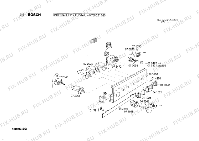 Взрыв-схема плиты (духовки) Bosch 0750231020 EH544U - Схема узла 02