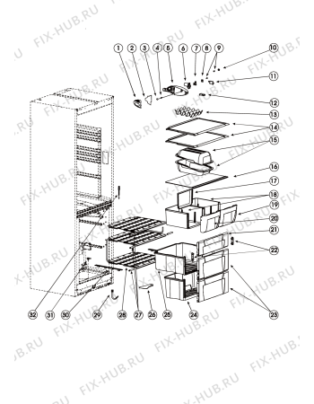 Взрыв-схема холодильника Indesit C132GSLV (F028634) - Схема узла
