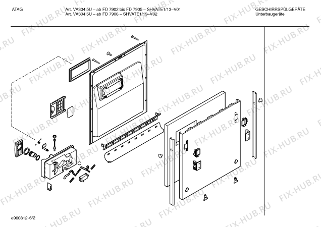 Взрыв-схема посудомоечной машины Atag SHVATE1 VA304I5U - Схема узла 02