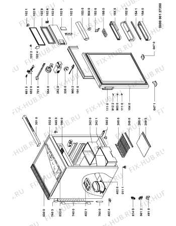 Схема №1 KDC 1550-1/2 с изображением Корпусная деталь для холодильной камеры Whirlpool 481244229042