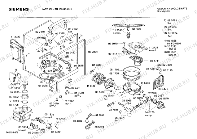 Взрыв-схема посудомоечной машины Siemens SN152045 - Схема узла 02