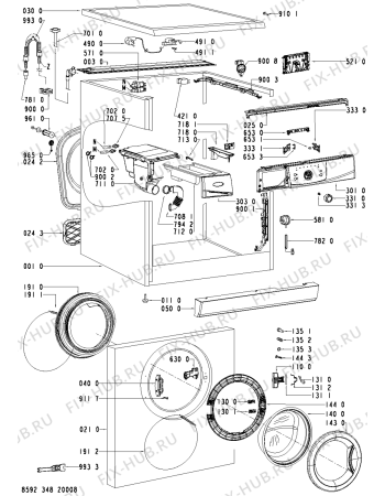 Схема №2 AWO/D 45115 с изображением Обшивка для стиралки Whirlpool 481245217988