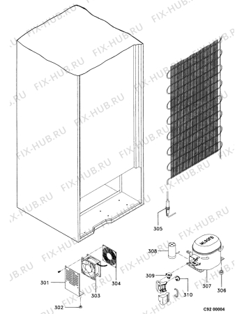 Взрыв-схема холодильника Electrolux MRF280/35 - Схема узла Cooling system 017