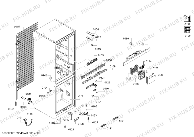 Схема №2 BD3058L3AV с изображением Контейнер для холодильной камеры Bosch 00743364