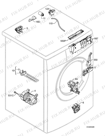 Взрыв-схема стиральной машины Zanussi ZWF14380G - Схема узла Electrical equipment 268