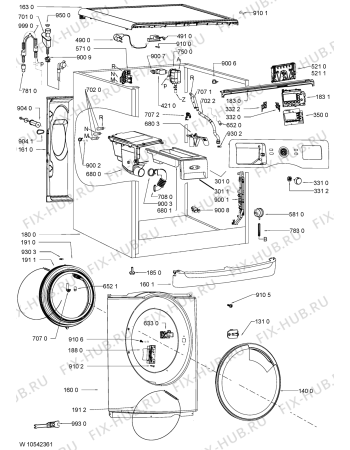 Схема №2 WA UNIQ 934 DA с изображением Резервуар для стиральной машины Whirlpool 481010499260