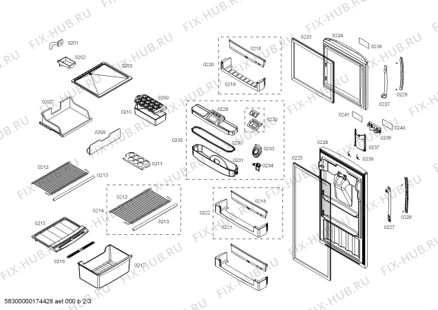 Взрыв-схема холодильника Coldex RDS23BS111 REF COLDEX  COOLSTYLE 291A ST 220V/60HZ - Схема узла 02