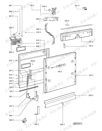 Взрыв-схема посудомоечной машины Whirlpool ADG 9840/1 - Схема узла