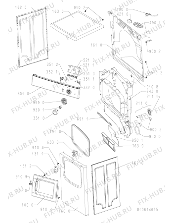 Схема №2 TRA 4777 BK с изображением Модуль (плата) для стиралки Whirlpool 481010619281