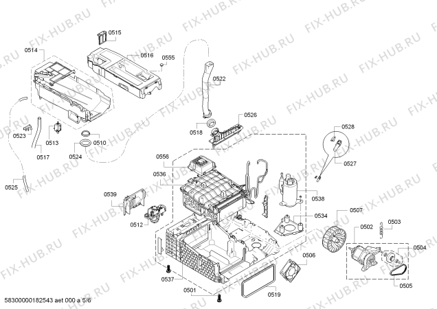 Взрыв-схема сушильной машины Bosch WTY88703 HomeProfessional SelfCleaning Condenser A+++ - Схема узла 05