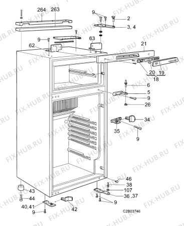 Взрыв-схема холодильника Electrolux Loisirs RM4505 - Схема узла Tub