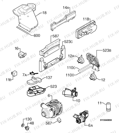 Взрыв-схема посудомоечной машины Privileg 321953_11167 - Схема узла Electrical equipment 268