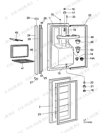 Взрыв-схема холодильника Electrolux ER9671S - Схема узла Left Door