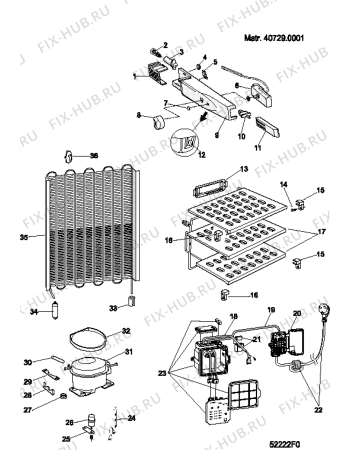 Взрыв-схема холодильника Ariston BC312AAFI (F033432) - Схема узла