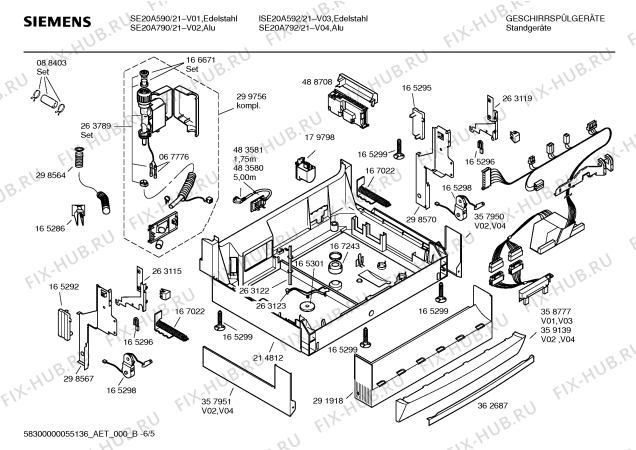Схема №4 SE20A292 HiSense с изображением Инструкция по эксплуатации для посудомойки Siemens 00588767