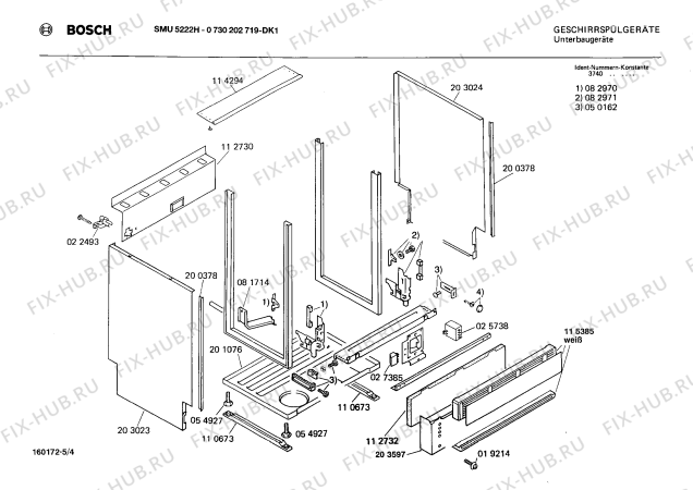 Взрыв-схема посудомоечной машины Bosch 0730202719 SMU5222H - Схема узла 04