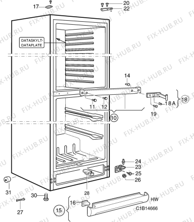 Взрыв-схема холодильника Electrolux ER8392B - Схема узла C10 Cabinet