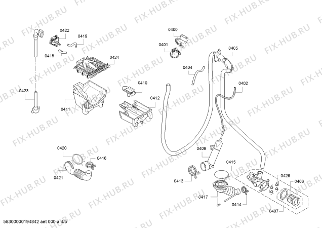 Схема №4 WLN24262OE с изображением Панель управления для стиралки Bosch 11021349