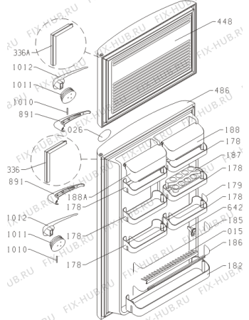 Схема №4 RF6276OBK (237694, HZS2766) с изображением Дверца для холодильника Gorenje 240834