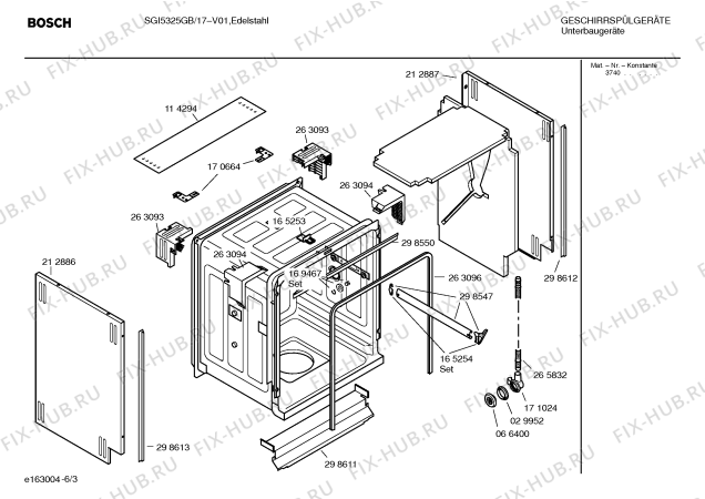 Схема №4 SGI5325GB HydroSensor с изображением Передняя панель для посудомойки Bosch 00361279