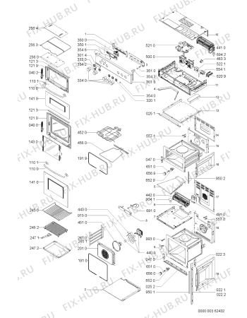 Схема №1 AKZ161IX01 (F092561) с изображением Наставление для плиты (духовки) Indesit C00371689
